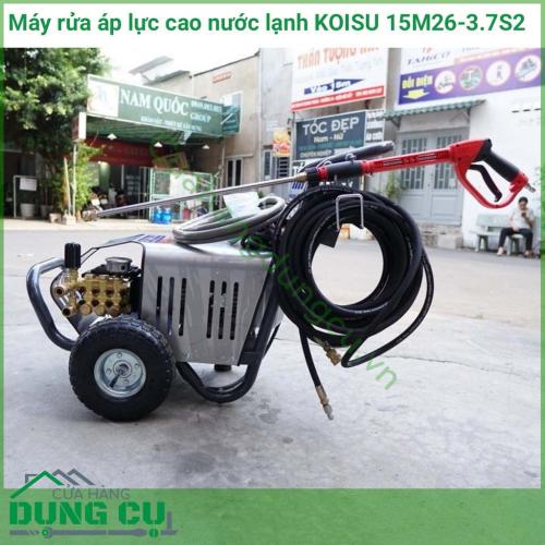 Máy rửa áp lực cao nước lạnh KOISU 15M26-3.7S2 dùng để xịt rửa vệ sinh các bề mặt khác nhau bằng dòng nước phun áp lực cao giúp bạn làm sạch xe ,vệ sinh máy móc, nhà vệ sinh, tường nhà, sân vườn và các dây chuyền sản xuất với thời gian nhanh nhất.