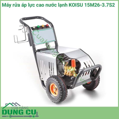 Máy rửa áp lực cao nước lạnh KOISU 15M26-3.7S2 dùng để xịt rửa vệ sinh các bề mặt khác nhau bằng dòng nước phun áp lực cao giúp bạn làm sạch xe ,vệ sinh máy móc, nhà vệ sinh, tường nhà, sân vườn và các dây chuyền sản xuất với thời gian nhanh nhất.