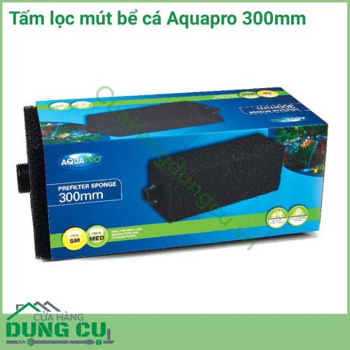 Tấm lọc mút Aquapro 300mm rất hiệu quả và linh hoạt, thích ứng được nhiều loại máy bơm khác nhau, giúp ngăn chặn lá cây và mảnh vụn xâm nhập.