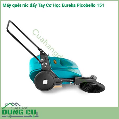 Máy quét rác đẩy Tay Cơ Học Eureka Picobello 151 Được thiết kế để vệ sinh các loại bề mặt gạch, đá, bê tông, epoxy, nhựa đường, các bề mặt chống trượt và nhiều bề mặt bẩn khác.​​​​​​​ Sử dụng êm ái và an toàn.