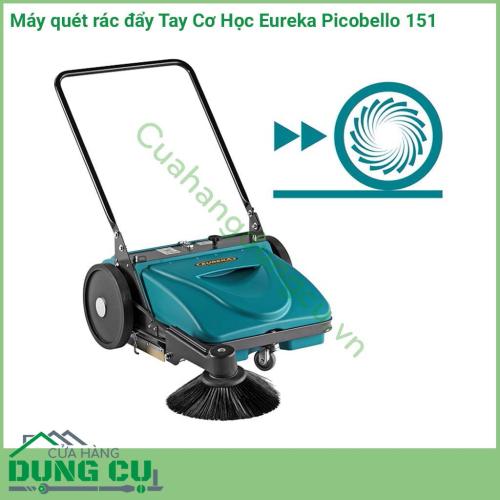 Máy quét rác đẩy Tay Cơ Học Eureka Picobello 151 Được thiết kế để vệ sinh các loại bề mặt gạch, đá, bê tông, epoxy, nhựa đường, các bề mặt chống trượt và nhiều bề mặt bẩn khác.​​​​​​​ Sử dụng êm ái và an toàn.