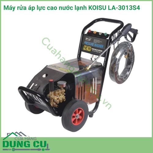 Máy rửa áp lực cao nước lạnh KOISU LA-3013S4  dùng để xịt rửa vệ sinh các bề mặt khác nhau: làm sạch xe , vệ sinh máy móc, công xưởng, nhà bếp, tường nhà,... bằng dòng nước phun áp lực cao đồng thời là dòng máy tiết kiệm lượng nước tiêu thụ tối đa. 