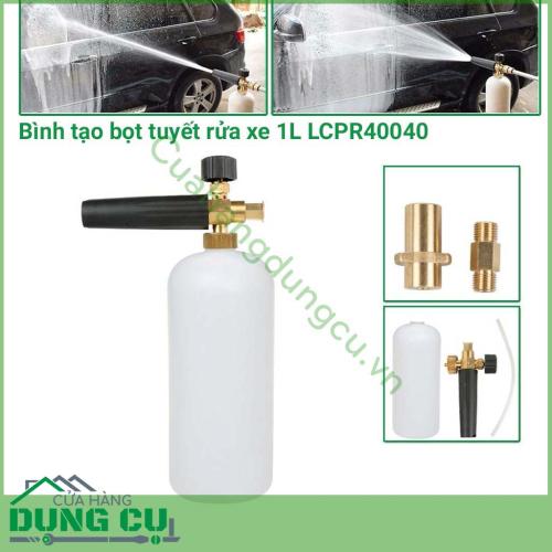 Bình tạo bọt rửa xe 1L LCPR40040 dùng với máy rửa xe áp lực cao gia đình hoặc máy rửa xe cao áp chuyên nghiệp dành cho tiệm rửa xe. 