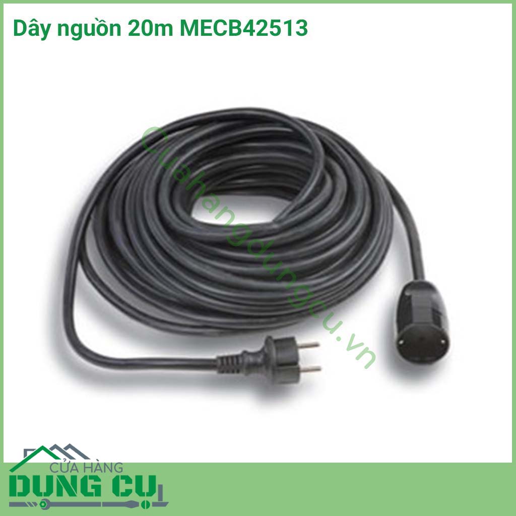 Dây nguồn 20m MECB42513 là dây dẫn nguồn điện từ ổ cắm của bạn đến thùng case máy tính,  giúp truyền tải điện năng tới thùng case để giúp cho thùng case có nguồn điện.