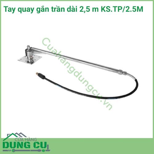 Tay quay gắn trần dài 2,5 m KS.TP/2.5 với hình thức đẹp mắt nên phù hợp khi sử dụng cho các garage ô tô, trung tâm chăm sóc xe hơi chuyên nghiệp, …