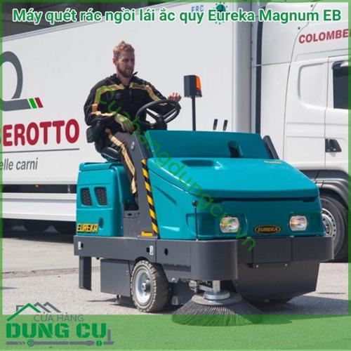 Máy quét rác ngồi lái hoạt động bằng ắc quy Eureka Magnum EB là một máy quét được trang bị hệ thống lọc cao cấp để kiểm soát hoàn toàn bụi bẩn ở các khu vệ sinh