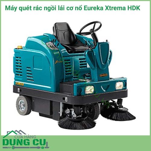 Máy quét rác ngồi lái hoạt động bằng động cơ nổ Eureka Xtrema HDK quét rác, vệ sinh các khu vực diện tích lớn, khu dân cư , kho bãi,.. dễ dàng, nhanh chóng.