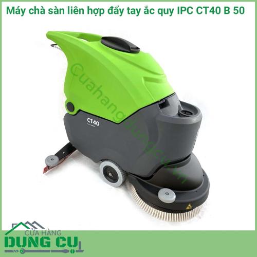 Máy chà sàn liên hợp đẩy tay hoạt động bằng ắc quy IPC CT40 B 50 có thể sử dụng và hoạt động tốt trên nhiều khu vực nhà máy như: nhà máy xi măng, sản xuất bao bì, dệt may hay các khu du dịch công cộng, resort, khách sạn…