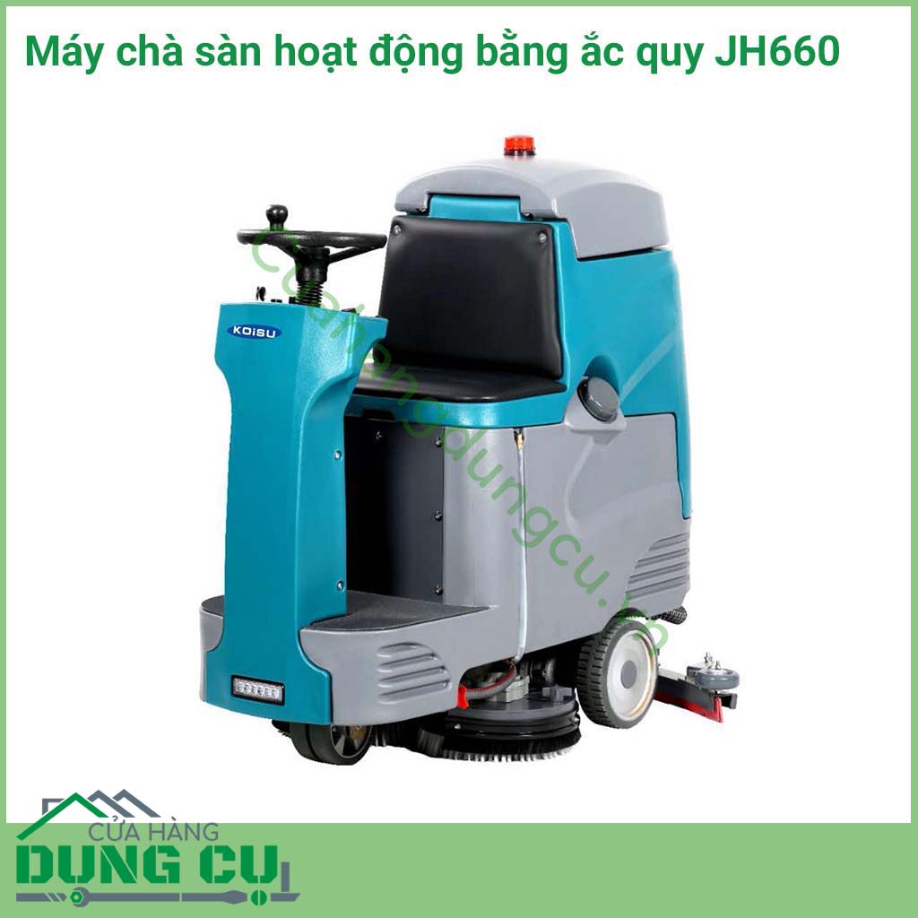 Máy chà sàn liên hợp ngồi lái hoạt động bằng ắc quy JH660 được thiết dạng ngồi lái rất tiện lợi và giúp cho việc quét dọn được nhanh gọn hơn. 
