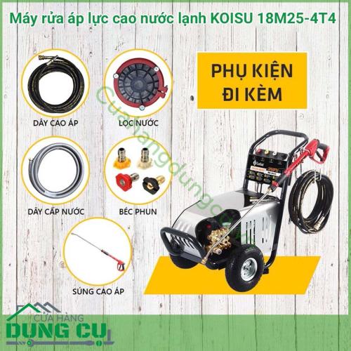 Máy rửa áp lực cao nước lạnh KOISU 18M25-4T4 với công suất mạnh mẽ bạn có thể linh động sử dụng như rửa xe máy, ô tô, tường nhà, sân vườn, rong rêu bám vào, …những công việc tưởng chừng như vất vả này giờ đây lại trở nên đơn giản hơn bao giờ hết.