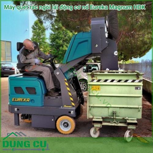 Máy quét rác ngồi lái hoạt động bằng động cơ nổ Eureka Magnum HDK là một máy quét được trang bị hệ thống lọc cao cấp để kiểm soát hoàn toàn bụi bẩn ở các khu vệ sinh. Được thiết kế và sản xuất bằng công nghệ tiên tiến trên các vật liệu bền.