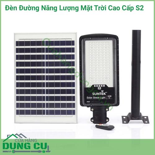 Đèn đường năng lượng mặt trời cao cấp S2 sử dụng chiếu sáng như đèn: đường, đèn cột, đèn sân vườn cho biệt thự,...Đèn tích hợp bộ cảm biến ánh sáng, tự động sáng đèn khi trời tối và tắt đèn khi trời sáng. 