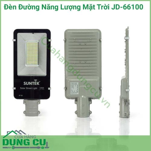 Đèn đường năng lượng mặt trời JD-66100 sử dụng chiếu sáng như đèn Đường, Đèn cột, đèn chiếu, đèn sân vườn cho biệt thự,..Đèn tích hợp bộ cảm biến ánh sáng, tự động sáng đèn khi trời tối và tắt đèn khi trời sáng.