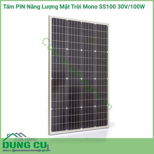 Tấm PIN năng lượng mặt trời Mono SS100 30V/100W là bộ phận cấu tạo không thể thiếu trong tổng thể hệ thống điện năng lượng mặt trời, chúng đóng vai trò thu nhận ánh nắng mặt trời và chuyển đổi thành điện năng