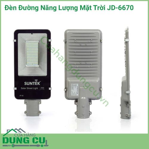 Đèn đường năng lượng mặt trời JD-6670 sử dụng chiếu sáng như đèn sân vườn cho đèn đường, đèn cột, đèn chiếu,biệt thự, khu vườn, khu ao, ..Đèn tích hợp bộ cảm biến ánh sáng, tự động sáng đèn khi trời tối và tắt đèn khi trời sáng.