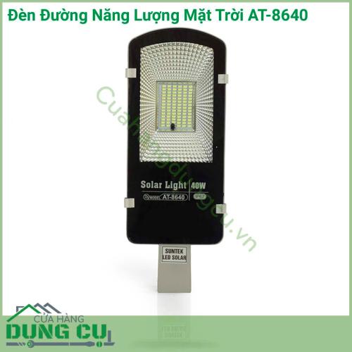 Đèn đường năng lượng mặt trời AT-8640 sử dụng chiếu sáng như đèn đường, đèn cột, đèn sân vườn cho biệt thự, khu đất rộng, khu vườn, khu ao, vuông tôm...Đèn tích hợp bộ cảm biến ánh sáng, tự động sáng đèn khi trời tối và tắt đèn khi trời sáng.