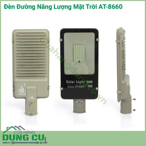 Đèn đường năng lượng mặt trời AT-8660 đèn tích hợp bộ cảm biến ánh sáng, tự động sáng đèn khi trời tối và tắt đèn khi trời sáng. Sử dụng chiếu sáng như đèn đường, đèn sân vườn cho biệt thự,...Chế độ sáng thông minh tiết kiệm điện.