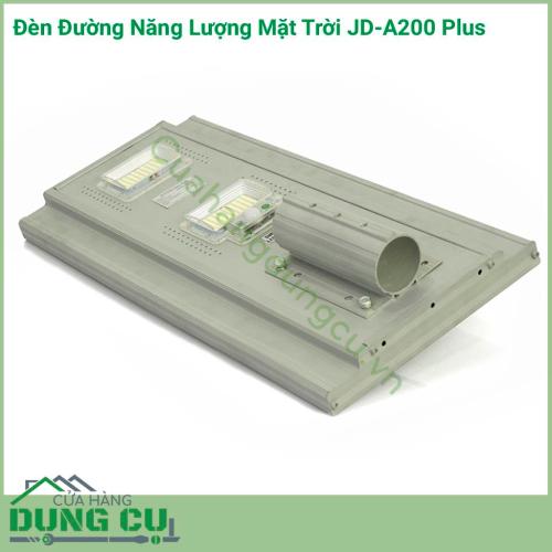 Đèn đường năng lượng mặt trời JD-A200 Plus đèn tích hợp bộ cảm biến ánh sáng, tự động sáng đèn khi trời tối và tắt đèn khi trời sáng. Sử dụng chiếu sáng như đèn đường, đèn sân vườn cho biệt thự, khu vườn,...Chế độ sáng thông minh tiết kiệm điện.