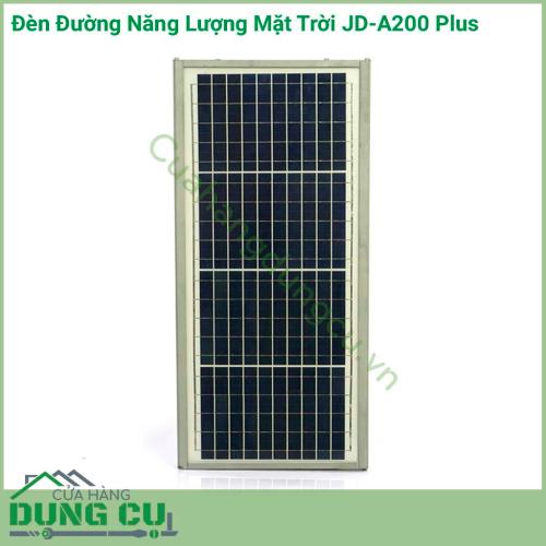 Đèn đường năng lượng mặt trời JD-A200 Plus đèn tích hợp bộ cảm biến ánh sáng, tự động sáng đèn khi trời tối và tắt đèn khi trời sáng. Sử dụng chiếu sáng như đèn đường, đèn sân vườn cho biệt thự, khu vườn,...Chế độ sáng thông minh tiết kiệm điện.