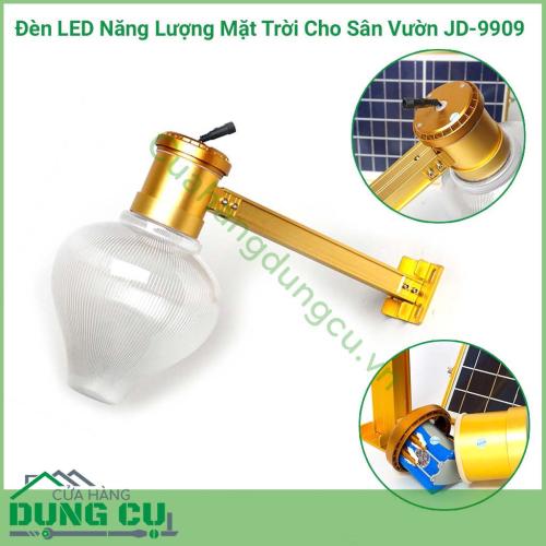 Đèn LED năng lượng mặt trời cho sân vườn JD-9909 có thiết kế hiện đại, bền bỉ, dễ lắp đặt ở mọi vị trí. Với khả năng chiếu sáng liên tục đèn phù hợp chiếu sáng ở những không gian rộng như sân vườn, khu biệt thự, trang trại,..