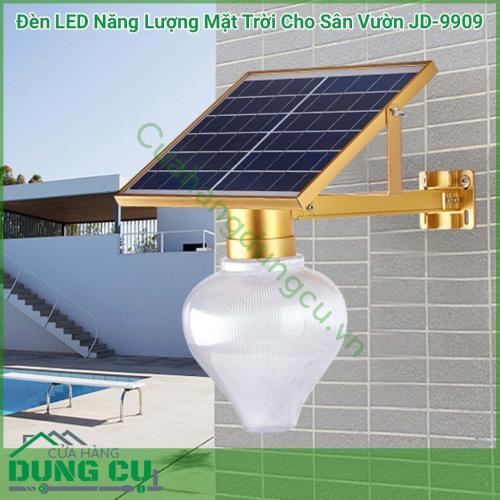 Đèn LED năng lượng mặt trời cho sân vườn JD-9909 có thiết kế hiện đại, bền bỉ, dễ lắp đặt ở mọi vị trí. Với khả năng chiếu sáng liên tục đèn phù hợp chiếu sáng ở những không gian rộng như sân vườn, khu biệt thự, trang trại,..