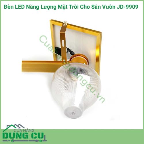 Đèn LED năng lượng mặt trời cho sân vườn JD-9909 có thiết kế hiện đại, bền bỉ, dễ lắp đặt ở mọi vị trí. Với khả năng chiếu sáng liên tục đèn phù hợp chiếu sáng ở những không gian rộng như sân vườn, khu biệt thự, trang trại,..