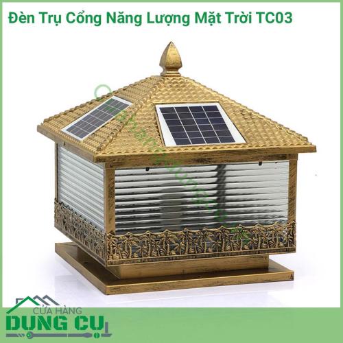 Đèn trụ cổng năng lượng mặt trời TC03 chuyên dùng để lắp đặt và trang trí tại các vị trí ở cổng, hàng rào xung quanh nhà, sân vườn, trang trí biệt thự, resot...giải pháp chiếu sáng thông minh, tiết kiệm năng lượng, không thải thủy ngân ra môi trường.