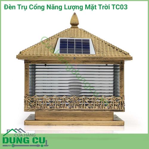 Đèn trụ cổng năng lượng mặt trời TC03 chuyên dùng để lắp đặt và trang trí tại các vị trí ở cổng, hàng rào xung quanh nhà, sân vườn, trang trí biệt thự, resot...giải pháp chiếu sáng thông minh, tiết kiệm năng lượng, không thải thủy ngân ra môi trường.