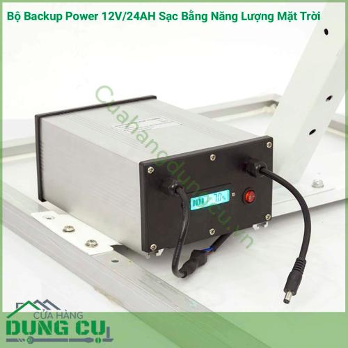 Bộ Backup Power 12V/24AH sạc bằng năng lượng mặt trời được ứng dụng ở các thiết điện, điện tử sử dụng dụng nguồn 12V như Camra, máy bơm nước, đèn chiếu sáng,…