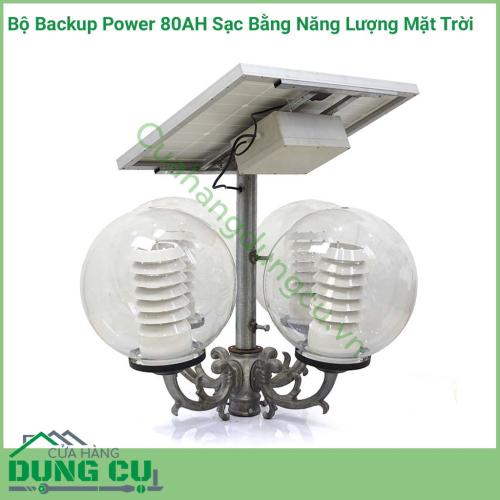 Bộ backup power 80AH sạc bằng năng lượng mặt trời cho dèn công viên, sân vườn