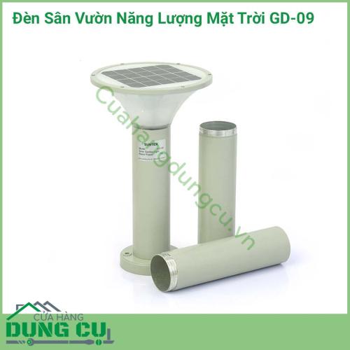 Đèn sân vườn năng lượng mặt trời GD-09 vừa là thiết bị chiếu sáng, vừa là vật dụng trang trí cho sân vườn. Đèn sân vườn GD-09 thiết kế đơn giản, dễ dàng lắp đặt phù hợp cho sân vườn biệt thự, resort, khách sạn, công viên...