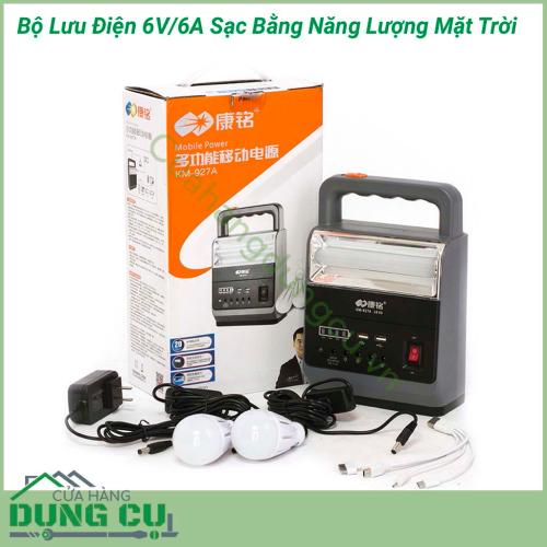 Bộ lưu điện 6V/6A sạc bằng năng lượng mặt trời là một vật dụng đa chức năng được sử dụng cho các thiết bị điện, điện tử sử dụng nguồn 6V, vừa dùng làm nguồn sáng thay thế cho gia đình khi mất điện vừa có tính năng PIN sạc dự phòng,...