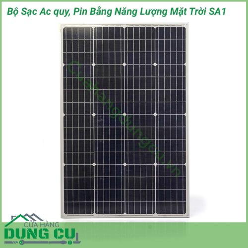 Bộ sạc ắc quy, pin bằng năng lượng mặt trời SA1 được thiết kế thực hiện chức năng điều tiết sạc cho ắc-quy, bảo vệ cho Acquy chống nạp quá tải và xả quá sâu nhằm nâng cao tuổi thọ của bình ắc-quy và giúp hệ thống pin mặt trời sử dụng hiệu quả và lâu dài .