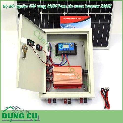 Bộ đổi nguồn 12V sang 220V Pure sin wase inverter 500W có kích thước nhỏ, trọng lượng nhẹ, không gây ô nhiễm và tiếng ồn thấp. Sử dụng vỏ hợp kim nhôm cao cấp - Chuyển đổi điện từ 12V sang 220V sử dụng cho chiếu sáng đèn, quạt, tivi, thiết bị y tế…