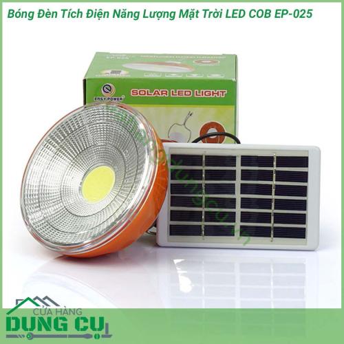 Bóng đèn tích điện năng lượng mặt trời SUNTEK LED COB EP-025 có kiểu dáng thời trang, thiết kế hiện đại giúp bạn có thêm một vật dụng rất hữu ích ở trong mỗi hộ gia đình