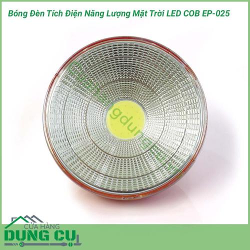 Bóng đèn tích điện năng lượng mặt trời SUNTEK LED COB EP-025 có kiểu dáng thời trang, thiết kế hiện đại giúp bạn có thêm một vật dụng rất hữu ích ở trong mỗi hộ gia đình