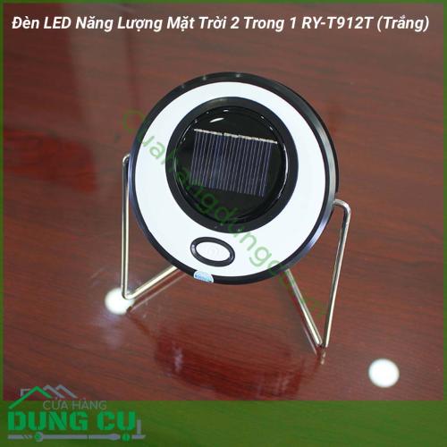 Đèn LED năng lượng mặt trời 2 trong 1 RY-T912T là một vật dụng đa chức năng vừa là dùng làm nguồn sáng thay thế cho gia đình khi mất điện, đặc biệt có tính năng PIN sạc dự phòng (sạc cho điện thoại, máy tính bảng,…).