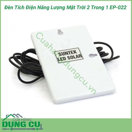 Đèn tích điện năng lượng mặt trời 2 trong 1 EP-022 là một vật dụng đa chức năng vừa là dùng làm nguồn sáng thay thế cho gia đình khi mất điện, vừa là đèn Pin, vừa có thể mang theo trong các chuyến du lịch hoặc dã ngoại,…