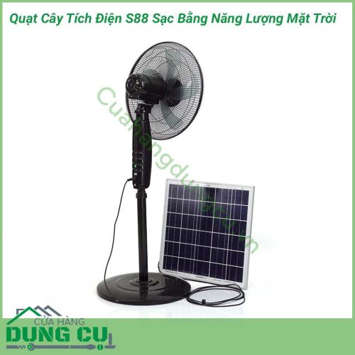 Quạt cây tích điện sạc bằng năng lượng mặt trời S88 là một dụng cụ hữu ích mà bạn nên có để chuẩn bị cho những ngày nóng bức và bị mất điện đột xuất hoặc những nơi không có nguồn điện.