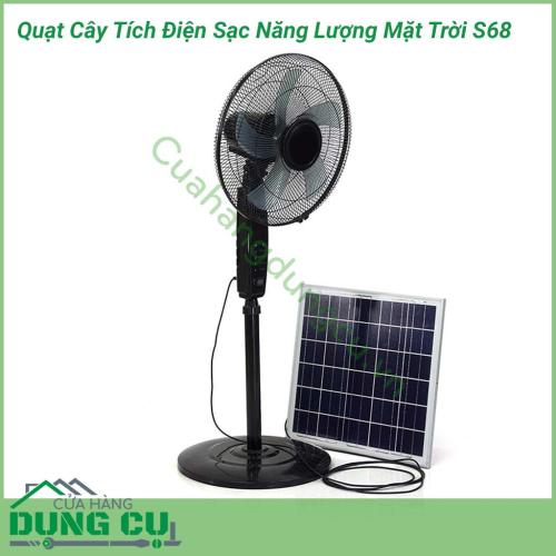 Quạt cây tích điện S68 sạc năng lượng mặt trời là một dụng cụ hữu ích mà bạn nên có để chuẩn bị cho những ngày nóng bức và bị mất điện đột xuất hoặc những nơi không có nguồn điện.