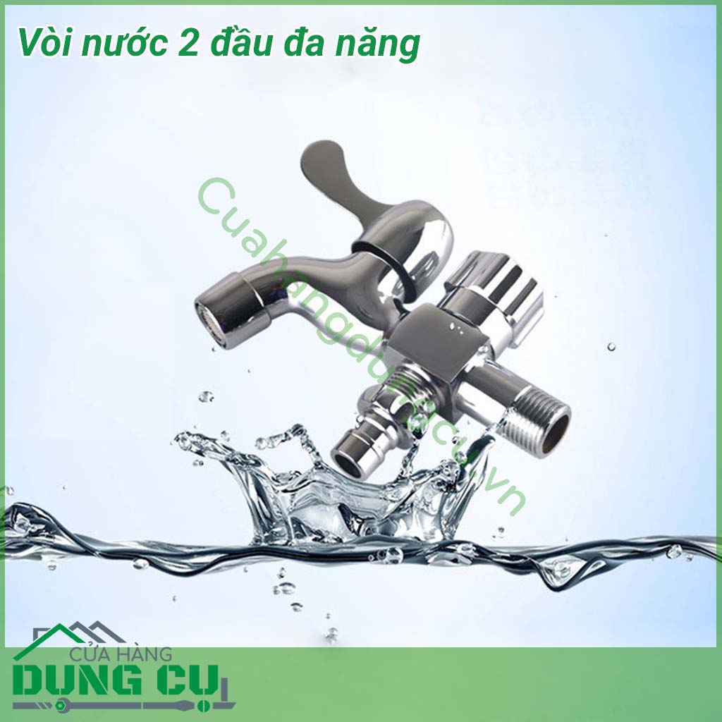 Vòi nước 2 đầu ra đa năng khoá đồng 1 vòi 2 chức năng