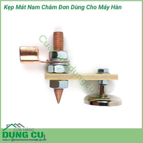 Kẹp mát nam châm đơn lực hút mạnh dùng cho máy hàn là một thiết bị chuyên dùng để nối cực âm với vật hàn. Với thiết kế nam châm hút từ tính dễ dàng thao tác sử dụng. Là 1 dụng cụ không thể thiếu của 1 thợ hàn chuyên nghiệp. 