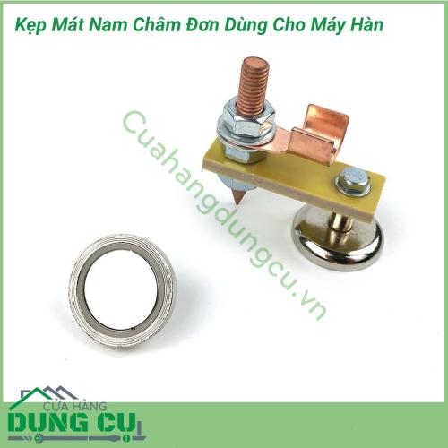 Kẹp mát nam châm đơn lực hút mạnh dùng cho máy hàn là một thiết bị chuyên dùng để nối cực âm với vật hàn. Với thiết kế nam châm hút từ tính dễ dàng thao tác sử dụng. Là 1 dụng cụ không thể thiếu của 1 thợ hàn chuyên nghiệp. 