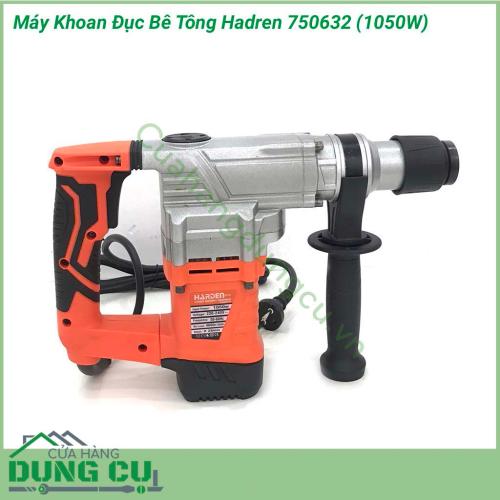 Máy khoan đục bê tông Harden 750632 (1050W) nhỏ gọn,dễ dàng mang ra ngoài trời, sử dụng trong thời gian dài mà vẫn hạn chế việc mỏi tay. Phù hợp cho các công việc như đục tường, bê tông tảng lớn, tường gạch...