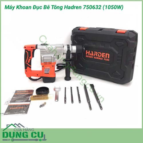 Máy khoan đục bê tông Harden 750632 (1050W) nhỏ gọn,dễ dàng mang ra ngoài trời, sử dụng trong thời gian dài mà vẫn hạn chế việc mỏi tay. Phù hợp cho các công việc như đục tường, bê tông tảng lớn, tường gạch...