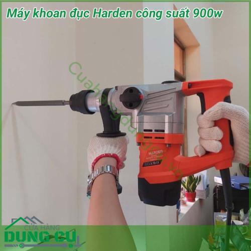 Máy khoan đục bê tông công suất 900W Harden nhỏ gọn,dễ dàng mang ra ngoài trời, sử dụng trong thời gian dài mà vẫn hạn chế việc mỏi tay. Phù hợp cho các công việc như đục tường, bê tông tảng lớn, tường gạch..