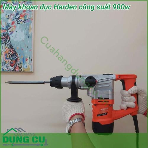 Máy khoan đục bê tông công suất 900W Harden nhỏ gọn,dễ dàng mang ra ngoài trời, sử dụng trong thời gian dài mà vẫn hạn chế việc mỏi tay. Phù hợp cho các công việc như đục tường, bê tông tảng lớn, tường gạch..