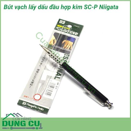 Dụng cụ lấy dấu đầu hợp kim SC-P Niigata Nhật Bản là 1 công cụ rất tiện dụng và phổ biến trong công việc sản xuất các đồ dùng bằng gỗ, nhôm, sắt, inox... Công dụng cảu dụng cụ lấy dấu là giúp người thợ lấy được dấu tâm đúng theo ý để khoan chính xác hơn.