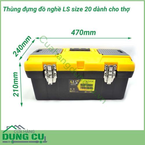 Thùng đựng đồ nghề LS size 20 dành cho thợ được làm từ chất liệu nhựa cao cấp đảm bảo độ bền và chịu lực tốt, cho thời gian sử dụng lâu dài. Sản phẩm được thiết kế nhiều ngăn khác nhau, giúp bạn dễ dàng phân loại các dụng rất thuận tiện cho việc sử dụng