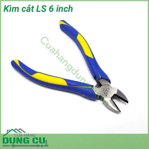 Kìm cắt 6 inch LS chất liệu thép cứng cắt dây thép dễ dàng, cán cao su cầm êm ái.